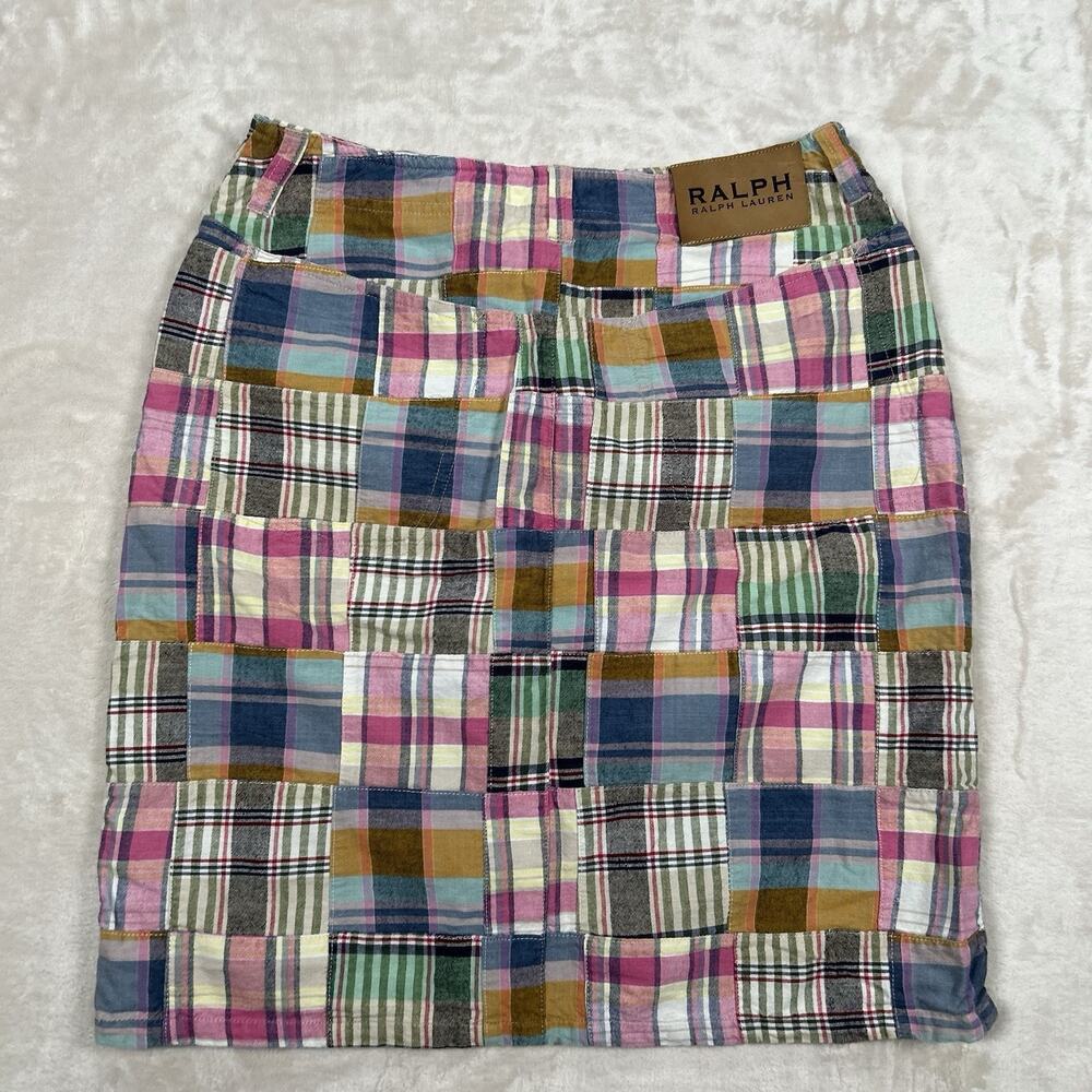 Ralph Lauren Multicolor Plaid Patchwork Mini Skirt - Picture 4 of 7